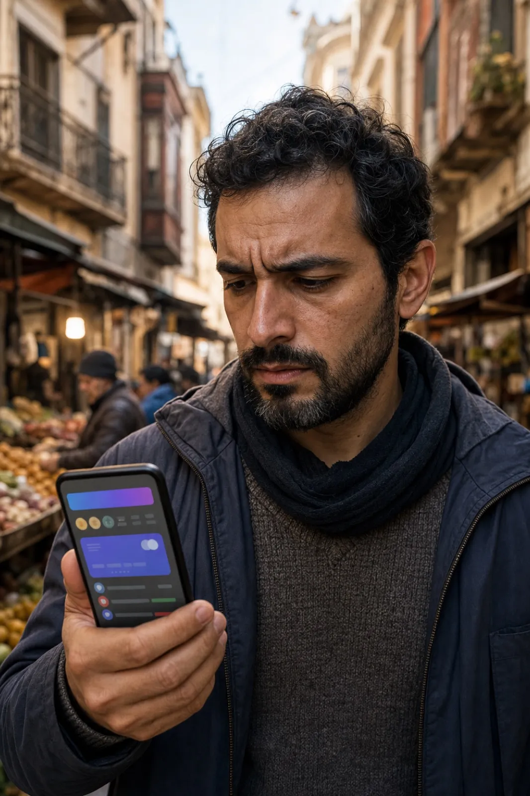 スマートフォンでデジタルのドルを持つ新興国の人（銀行口座ではなくスマホに通貨を持つイメージ）