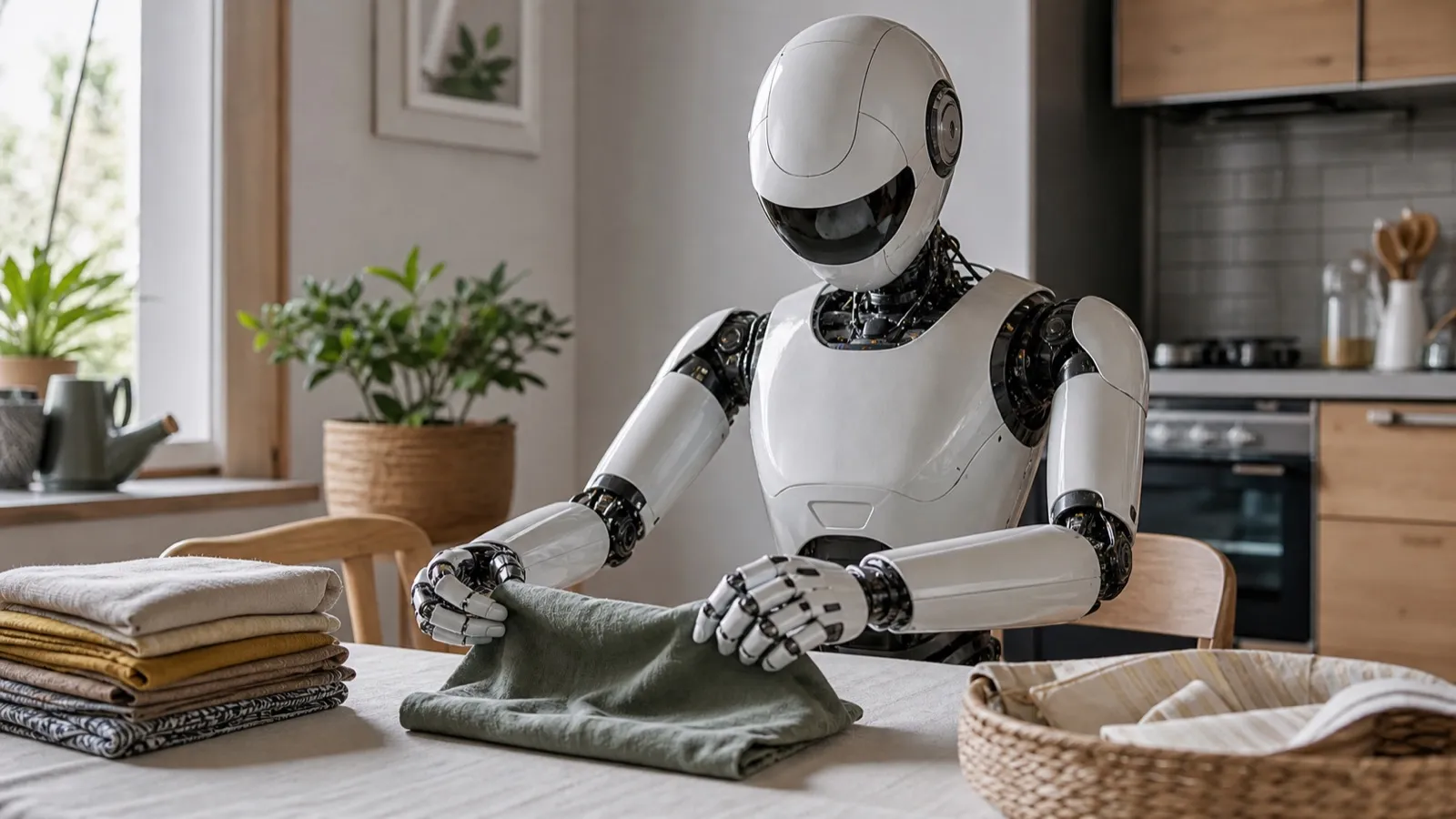 家庭で家事をこなす汎用ヒューマノイドロボット（フィジカルAIのイメージ）