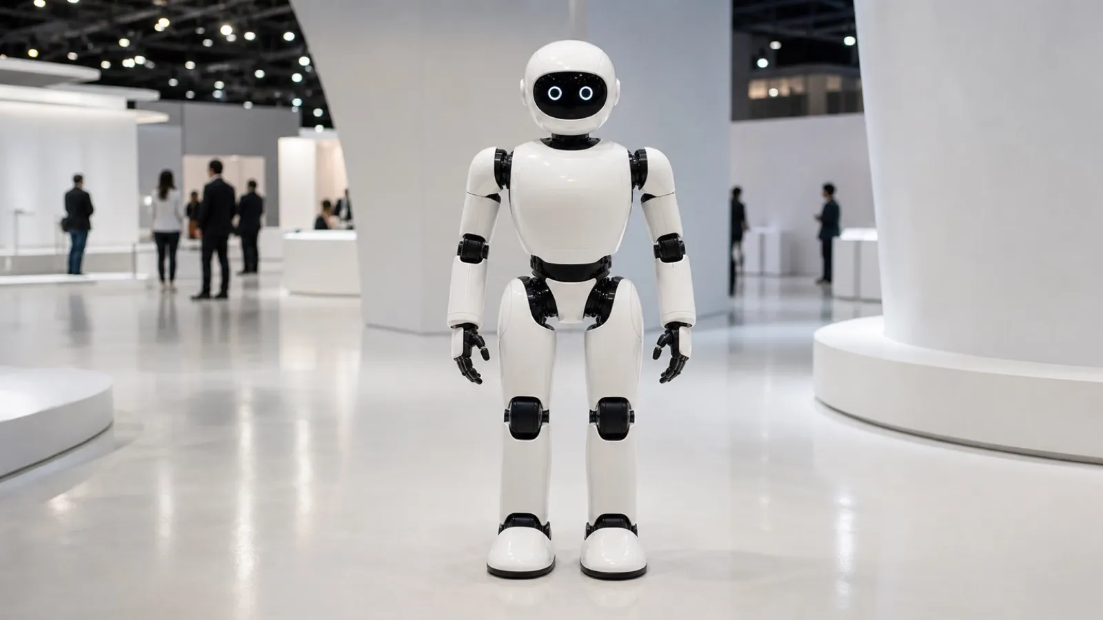 白い汎用デザインの二足歩行ヒューマノイドロボット